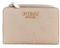 GUESS Geldbörse Laurel II SLG Zip Around Card Case Light Taupe Logo beige