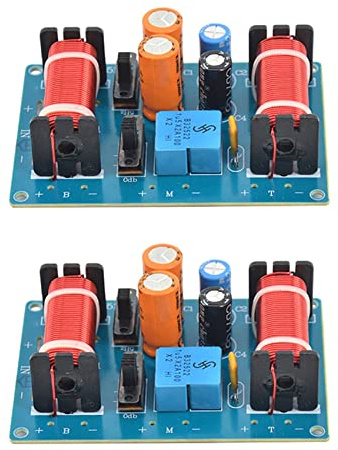 ISTOVO 2X 150W Speaker Treble Alto Audio Frequency Divider 3 Way Crossover Filter for 4-11 Inch Bookshelf Speakers