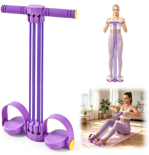 LTFIOON Bande de Résistance Fitness, 6 Tubes avec Pédale – Choisissez 1-6 Tubes Selon Votre Force, Corde de Tension élastique Multifonction, Entraînement Complet du Corps, Yoga Sport Maison