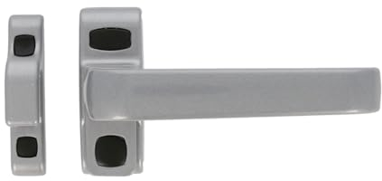 Amig - Manilla de Bloqueo para Puertas y Ventanas Mod. Gamma - 122 x 70 mm - Roseta - Derecha - Puertas de Interior y Ventanas - Sin Cuadradillo - Aluminio Plateado