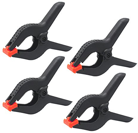 Spring Clamps, CESFONJER 6 Inch Clips Set, 4 Pcs Heavy Duty Plastic Muslin Clamps for Background Muslin, Canvas, Paper, Chroma Key Screen, Heavy Duty Clip, Photo Studio and Any More