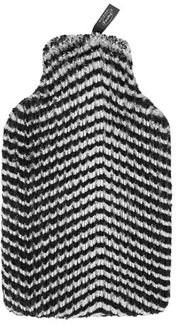 Fashy Wärmflasche mit flauschig weichem Bezug aus Fellimitat in Zebra Look, 370 g