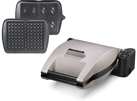 LAGRANGE Gaufrier Premium, 1200W, 2 jeux de plaques inclus (Gaufre & Gaufrette), Fabriqué en France, Réversible sur son socle, Cuisson personnalisé, Plaques amovibles, Multifonction, 019232