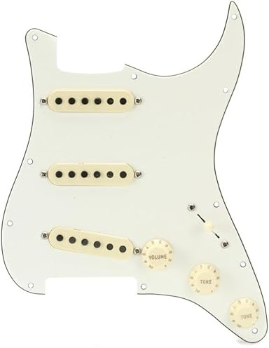 Fender Stratocaster Pickguard, vorverkabelt, Tex-Mex SSS, 11-Loch Schlagbrett, Pergament, für E-Gitarre, Gitarren Zubehör, Ersatzteile für Stratocaster, Custom Pickguard für E-Gitarre