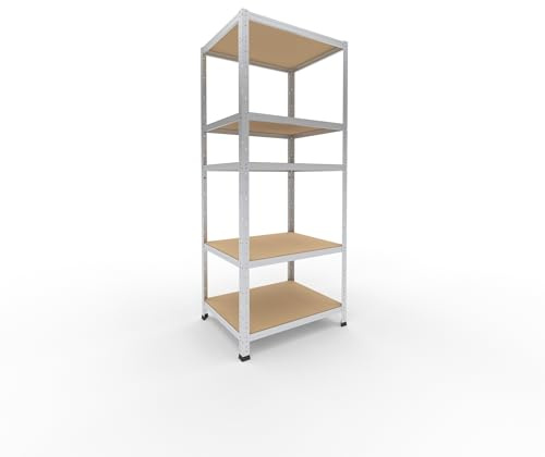 shelfplaza Home 180x75x60cm Schwerlastregal verzinkt mit 5 Böden x 175kg | Kellerregal · Lagerregal · Metallregal · Regale für Kellerraum · Steckregal · Abstellraum Regal