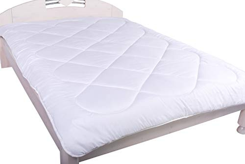 Steppdecke Bettdecke Ganzjahresdecke Sommerdecke Warm Leicht Decke für Allergiker weiß aus Mikrofaser (Sommerdecke/Leichtdecke, 135 x 200 cm)