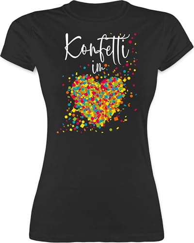 Shirtracer - Shirt Damen - Karneval & Fasching - Konfetti im Herzen I
