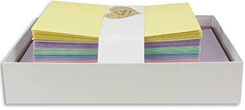 FarbenFroh by GUSTAV NEUSER 25x Farbige Karten blanko mit passendem Umschlag und Einlegeblätter in Weiß in DIN A6/ DIN C6 - feine Pastellfarben ideal für Einladungen und Geschenke
