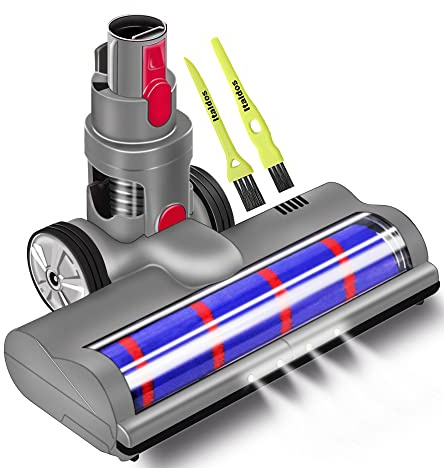 Italdos Brosse Rotative Motorisée Électrique Turbo compatible pour Dyson V7 V8 V10 V11 V12 V15 Rouleau Souple pour Parquet Carrelage et Lumière Led