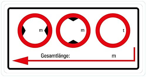 Aufkleber Hinweis Fahrzeug Länge Breite Höhe leer, individuell beschriftbar Schild Folie | 10x20cm Made in Germany