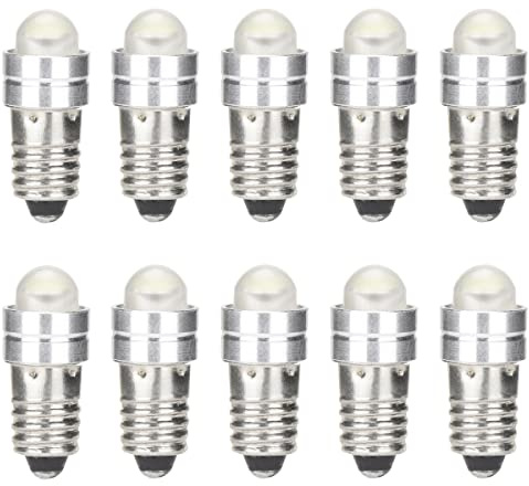 GutReise E5 (E5.5) Ampoules LED, 10 pièces E5 Ampoule à vis DC 6V Blanc froid 0.2Watts 6-7Lm (6V, Cold White)