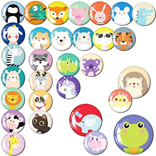 Magnete Kinder für Magnettafel, 30 Stück Tiermagnete für Kühlschrank Whiteboard Pinnwand Belohnungstafel mit Aufbewahrungsbox, Dekorative Magnet, Geschenkideen für Kinder(Durchmesser: 3cm)