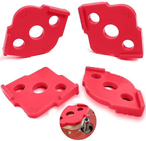 4-tlg. Radius-Frässchablone für Oberfräse, R5–R40 | Für gleichmäßige Rundungen an Holzkanten; Radiuslehre R5, R10, R15, R20, R25, R30, R35 und R40.