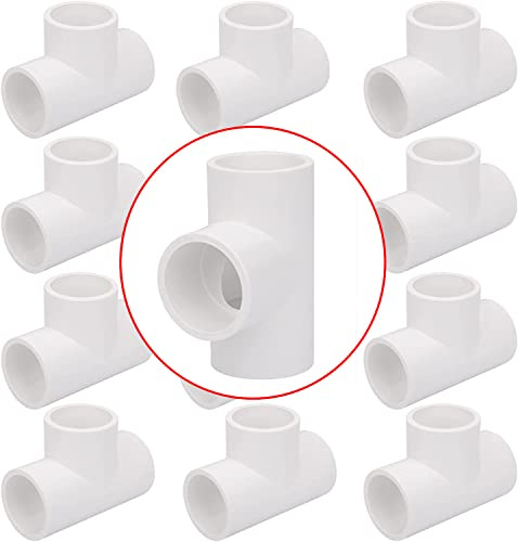 Lswteiz 12 Pack 1 3 Way PVC Pipe Fittings, Furniture Grade SCH40 PVC Elbow, S x S x Socket, Contractor Pack, Meets ASTM D2466 & D1784 Standards