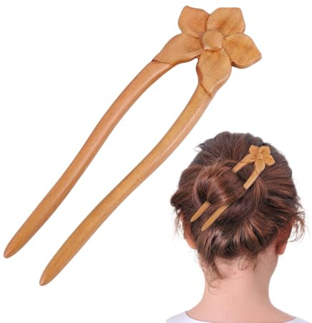 Beavorty wooden hairpin Wood Hair Stick hanfu clip wooden fork vintage pin flower chopsticks asian s for chinese pins antique Miss China kimono
