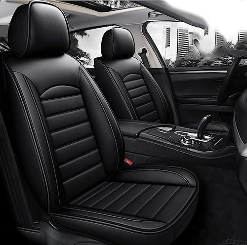 ForGue Auto Leder Sitzbezügesets für BMW 320 GT 3 Series GT 320i 330i 340i 325d 328i 335i Luxus Wasserdicht Verschleißfest Innenraum Schonbezüge sitzschoner Auto Accessories, Black Style