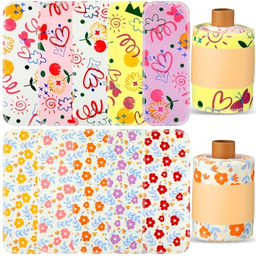VitalCozy Wiederverwendbare WC-Handtücher, Waschbar, Bidet-Tücher, Abwischbar, Papierlose Rolle, Saugfähige Baumwolltücher für Küche und Bad