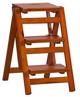 Tritthocker Massivholz Blumenständer Haushaltsleiter Klappleiter Regal Holzleiter Leiter Multifunktions-Innenhaushalt Steigen Sie die kleine Leiter hinauf (Farbe: B)