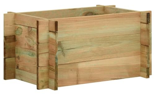 LAPOOH Pflanzkübel Hochbeet, Palettenrahmen, Hochteich, Gemüsebeet, Kräuterregal Balkon, Blumenbeet, Kräuterspirale, Tomatenbeet, Pflanzhochbeet, Kiefernholz Imprägniert 40 cm