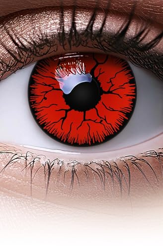 MeralenS Lentilles couleur rouge - Metatron Halloween, Shrovetide, Carnaval | 1 paire (2 pièces) | sans correction | 0,00 Dioptries