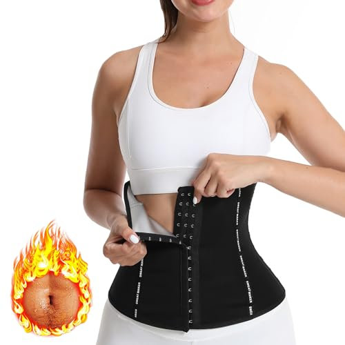 Weyot Faja Reductora Adelgazante Mujer, Fajas Reductoras Abdomen Efecto Sauna, Faja Reductora De Neopreno para Quema De Grasas, Soporte para Abdominal Y Espalda Baja, Cinturón De Sudor,S,Black