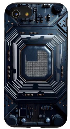 Carte mère Microchip Noir IT Fond graphique Coque pour iPhone SE (2020) / 7 / 8