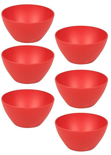 URBNLIVING 6X Small Deep Round Reusable Solid Colour Plastic Dinner Bowls
