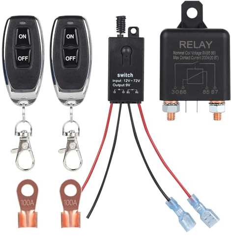 EXLECO Interrupteur Batterie 12V-72V 200A Réglable avec Télécommande Antivol - Coupe Circuit pour Voiture, Bateau, Camion