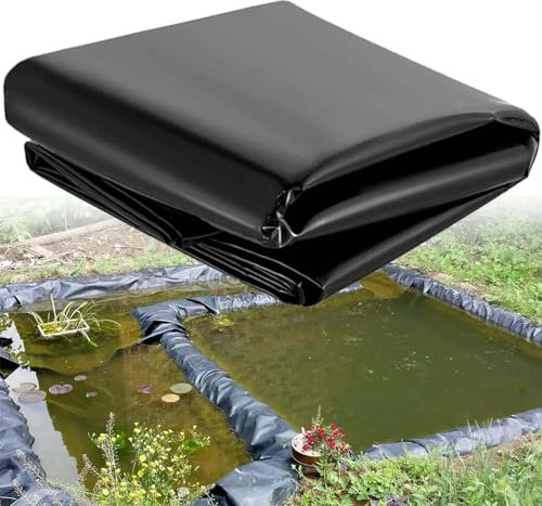 Generisch Teichfolie Vorgeformte Teichfolie für Koiteiche und Fischteiche Schwarze Teichfolie 0.2 mm Dicke Teichmembran für wasserdichte Landschaftsgestaltung Gartenteiche,Schwarz,300 * 450cm