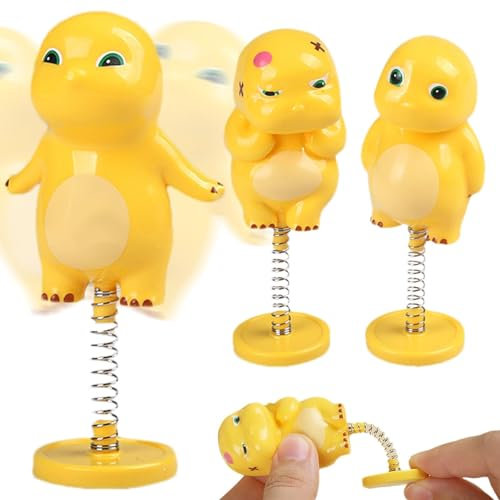 Fukamou Tierische Wackelköpfe für das Armaturenbrett im Auto, Wackelkopf-Tierspielzeuge | Dinosaurier-Schüttelkopf- - 3 süße Cartoon-Auto-Ornamente, tragbare Wackelköpfe für das Armaturenbrett,