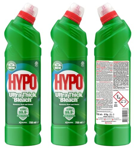 Thick Bleach for Cleaning - Kills 99.9% Germs and Removes Stains and Rust 750ML Bottle (3 Bottles, Pine)