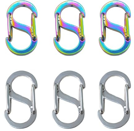 6 Stück Schnallenverkürzer für Armbänder, Verschlüsse aus Edelstahl, S-Lock-Armband Verschlüsse, Doppelt Öffnende Karabinerverschlüsse für DIY-Schmuckherstellung