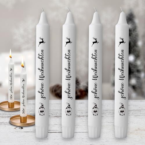Verschiedene Weihnachten Set Kerze Stabkerzen fertig bedruckt kein Kerzentattoo Wasserschiebefolie oder Tattoofolie Kerzen für Kerzentattoos (schöne Weihnachten, 19cm)