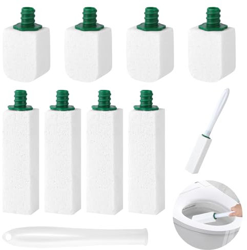 8 Pezzi Pietra Pomice per WC, Pietra Pomice per Ceramica 2 Forme, Pietra Pulizia Wc con 1 Manico, Appendere Cleaning Block WC, Pietra Pulente per Bagno, WC, Cucina