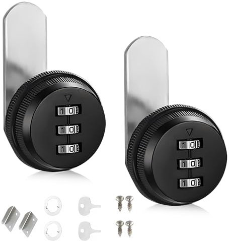 2 Cerradura de Combinación de 3 Dígitos, Cerradura Taquilla Cerradura Buzon con Codigo Cerraduras de Taquillas Vestuario para Cajón Armario (Plata)