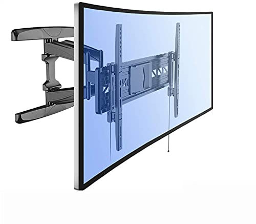 Soporte de pared para TV de panel curvado para televisores UHD OLED 4K de 32 y 70 pulgadas, doble brazo inclinable, diseño resistente