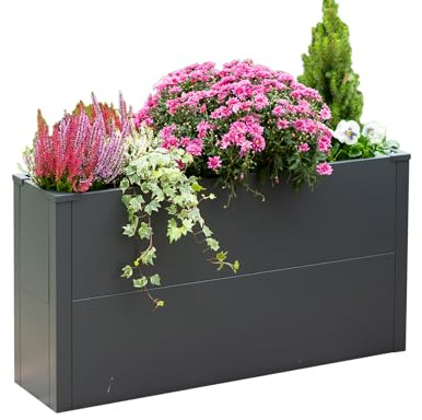 WESTMANN Metall Pflanzkübel Talus L 100x25x52 cm Anthrazit RAL 7016 Stahl