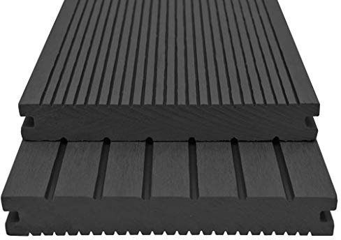 Kangmusi WPC Massive Terrassendielen mit Zubehör 20 m² 2,2 m Schwarz, Schwarz 275673