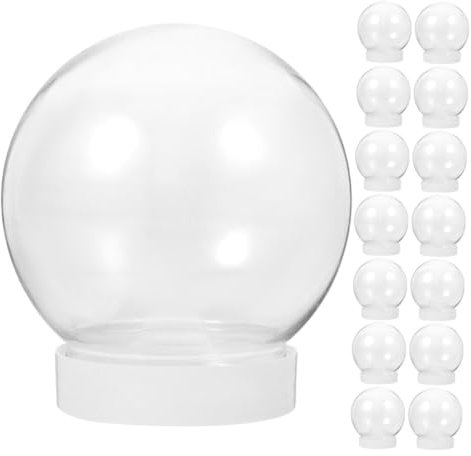 ifundom 15stücke Kunststoff Schneekugel Bastelset Für Erwachsene Und Jugendliche Transparenter DIY Wasserball Mit Robustem Kunststoff Wiederverwendbar Für Weihnachtsdeko Und Bastelprojekte