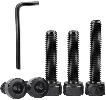 QANCEN 20 Stück M4x35mm Schrauben Zylinderschrauben mit Innensechskant, Schwarz Edelstahl A2 V2A Zylinderkopfschrauben Vollgewinde Innensechskantschrauben mit Schraubenschlüssel