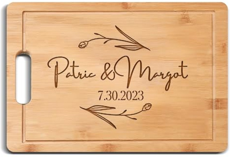 Tabla de cortar de bambú personalizada, tabla de cocina personalizada para cortar carne, queso, verduras, regalo único de cumpleaños o inauguración de la casa para mujeres y hombres