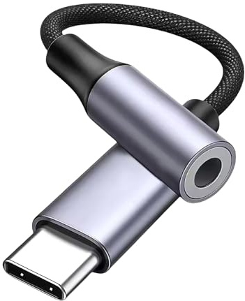 Adaptateur USB C Jack 3.5mm, Trrs Dac Hi-FI avec Microphone Et Commandes Actives, Câble USB C Audio Numérique 4 Pôles, Compatible Casque écouteurs Haut-Parleur, USB vers Jack Robuste Et Durable