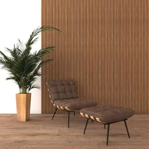 WOLDECOR Acoustic Wall Panels, Decorative Soundproofing Panel, Slat Wood Panels for Walls, Sound Absorbing 3D Wall Panel Kits, for Home, Offices, Studios, Living Rooms (275x100cm, 1 Pack, Teak)