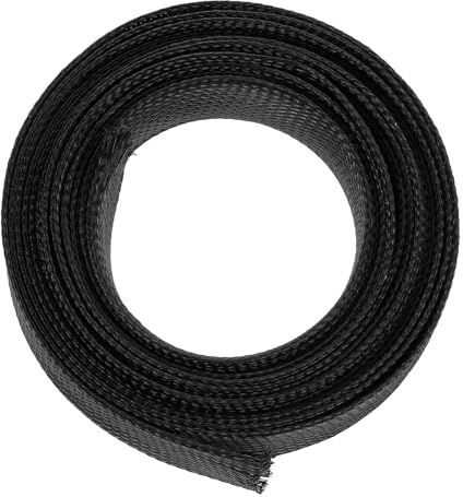 Operitacx Gaine de Protection pour Câbles Électriques Noir Manchon Tressé Pet Extensible pour Organisation et Protection de Fils Souples Câbles Réseau et Alimentation