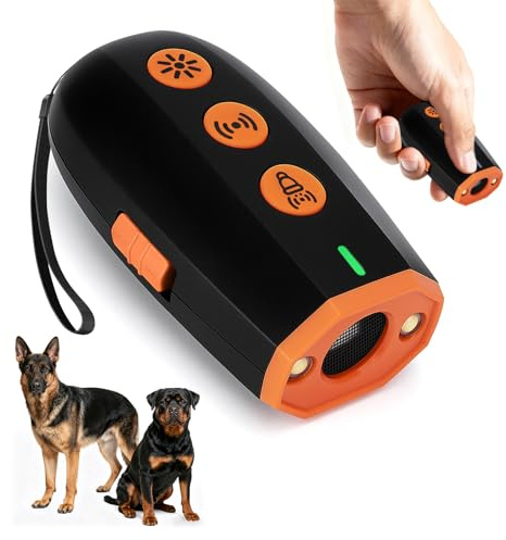 RoserRose Anti Bell Gerät Hunde, Antibell Ultraschall Gerät, Wiederaufladbar Ultraschall Hundeabwehr mit Frequenze Taschenlampe, Hundegebell Stoppen Für kleine & große Hunde Innen & Außen