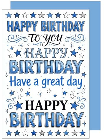 Edition Seidel Carte de vœux d'anniversaire de qualité supérieure avec enveloppe. Carte de vœux avec inscription en anglais. Motif étoiles Cadeau d'amour pour homme et femme (G4002 SW2026)