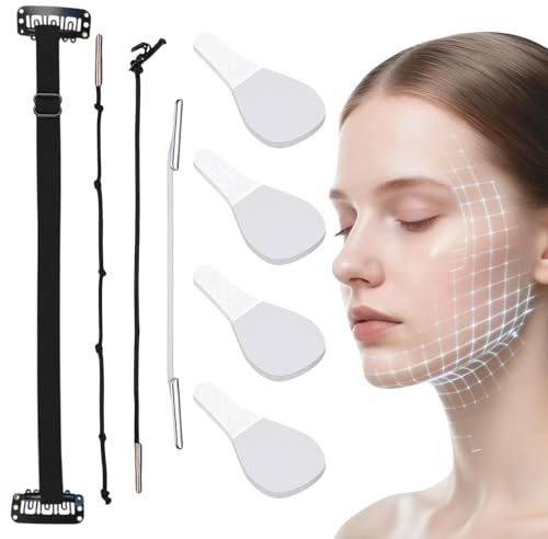 Face Lift Tape Hilos 80 Piezas Tensores Faciales, Cintas Invisibles de Estiramiento Impermeable Invisible para Ocultar Las Arrugas Faciales Línea V Cara Piel Tensada Cinta de Estiramiento Facial