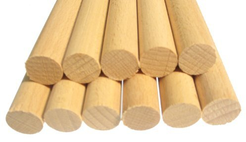 Hagspiel Rundstäbe, 10 Stk. Rundstäbe Holz Buche 8 mm 100 cm lang, glatt