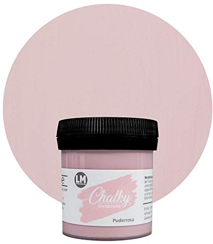 LM-Kreativ Chalky Kreidefarbe 100ml (Puderrosa) - - Finish Kreide-Farbe für einen Vintage/Shabby-Chic-Look. Die Kreidefarben/Kalkfarbe sind auch als Holzfarbe verwendbar & trocken matt auf