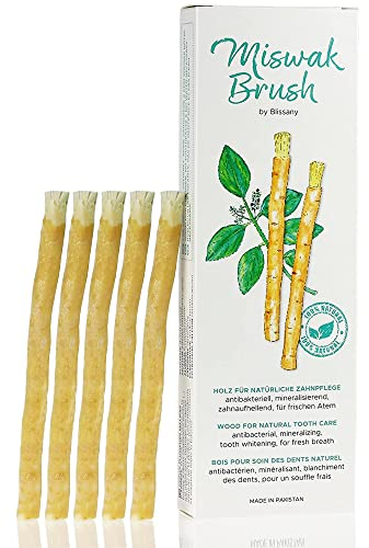 Spazzolino da Miswak da blissany- spazzolino da denti tradizionale arabo, spazzolino da denti di legno, per denti bianchi naturali, 5pcs